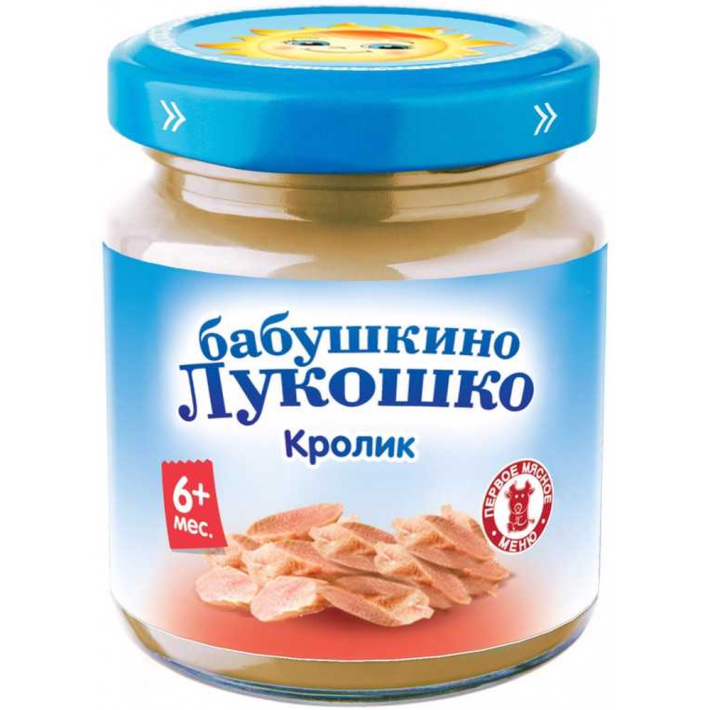 Пюре Бабушкино Лукошко Кролик с 6 месяцев, 100 г