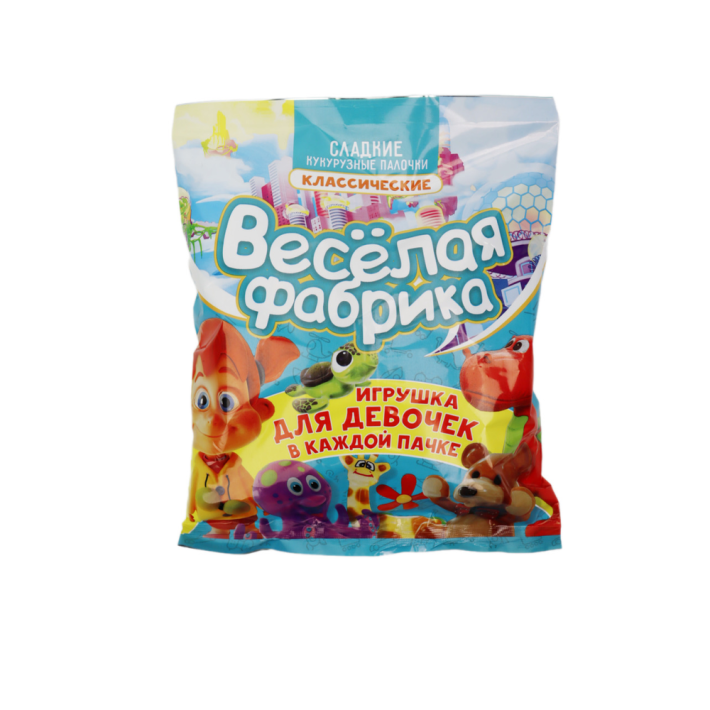 КУКУРУЗНЫЕ ПАЛОЧКИ ВЕСЁЛАЯ ФАБРИКА С ИГРУШКОЙ ДЛЯ ДЕВОЧ 50ГР