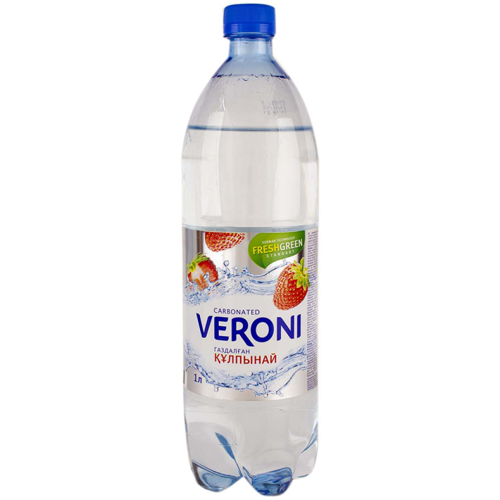 Вода Veroni клубника минеральная газированная пластиковая бутылка 1 л