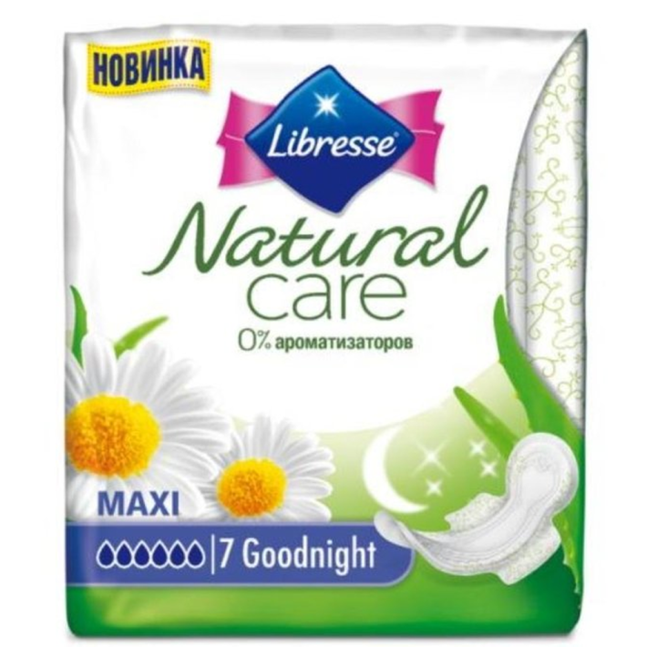 Прокладки Libresse Natural Care Maxi Goodnight 7 шт
