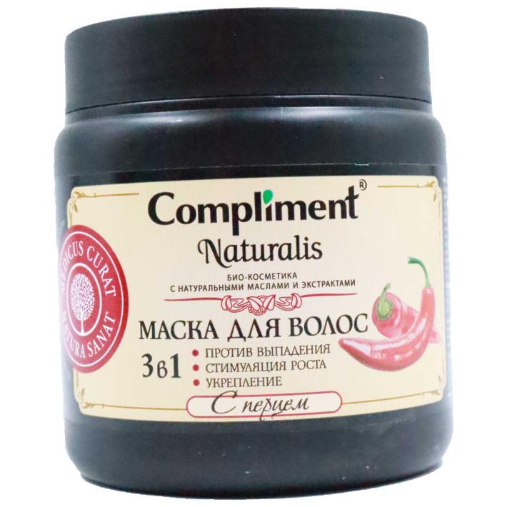 МАСКА Д/ВОЛОС COMPLIMENT NATURALIS С ПЕРЦЕМ 3В1 ПРОТИВ ВЫПАДЕНИЕ 500МЛ