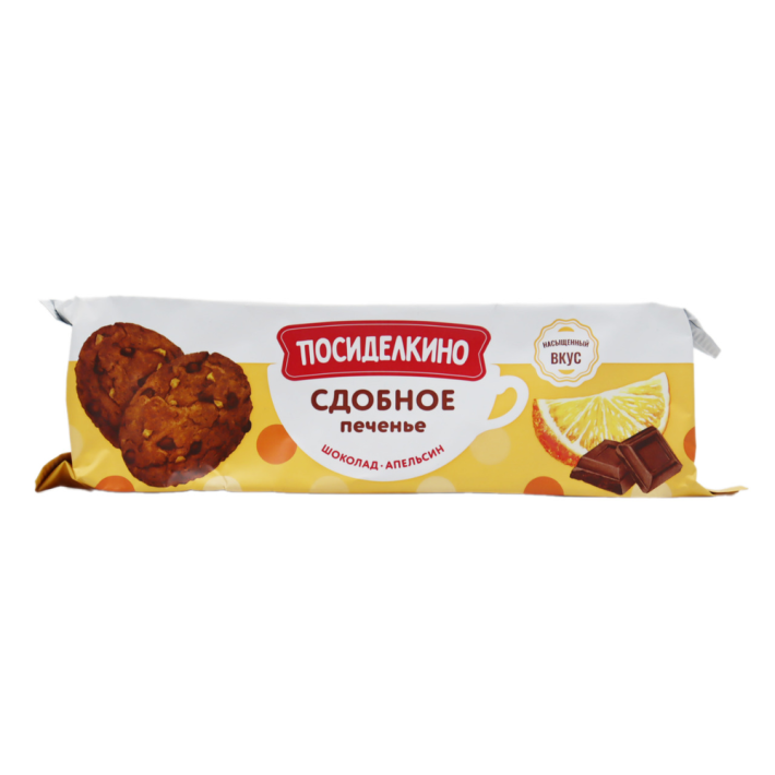 ПЕЧЕНЬЕ СДОБНОЕ АПЕЛЬСИНОВОЕ С ШОКОЛАДНЫМИ КУСОЧКАМИ 160ГР