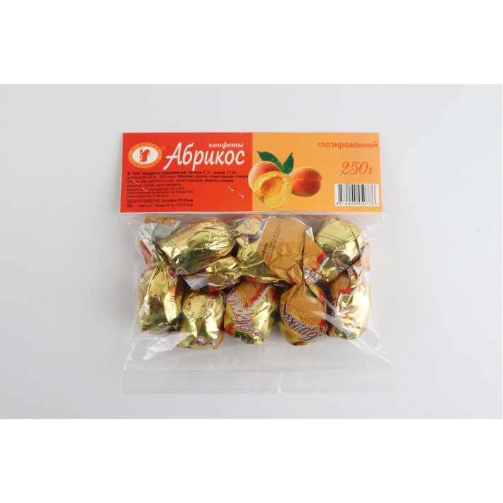 Конфеты абрикос в чёрном шоколаде 250 г
