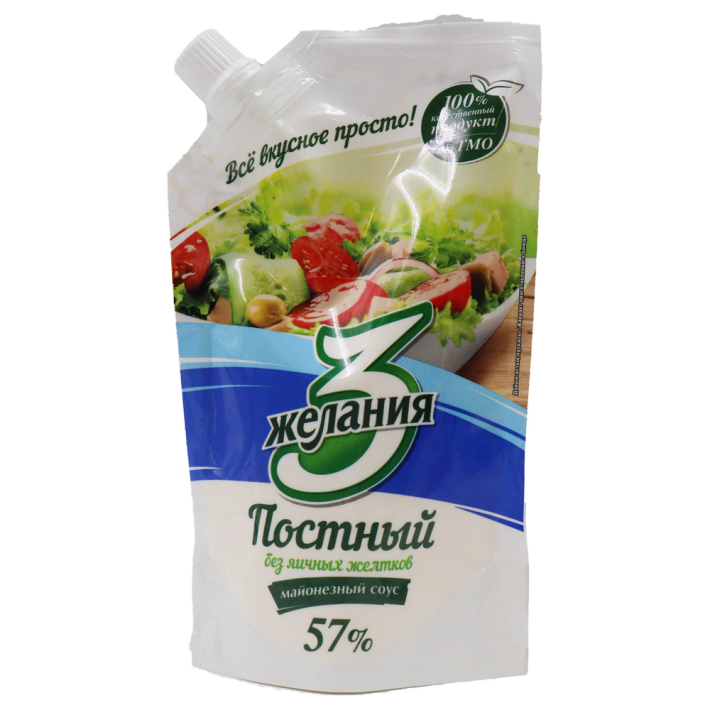 Майонез 3 Желания постный 57% 190 г