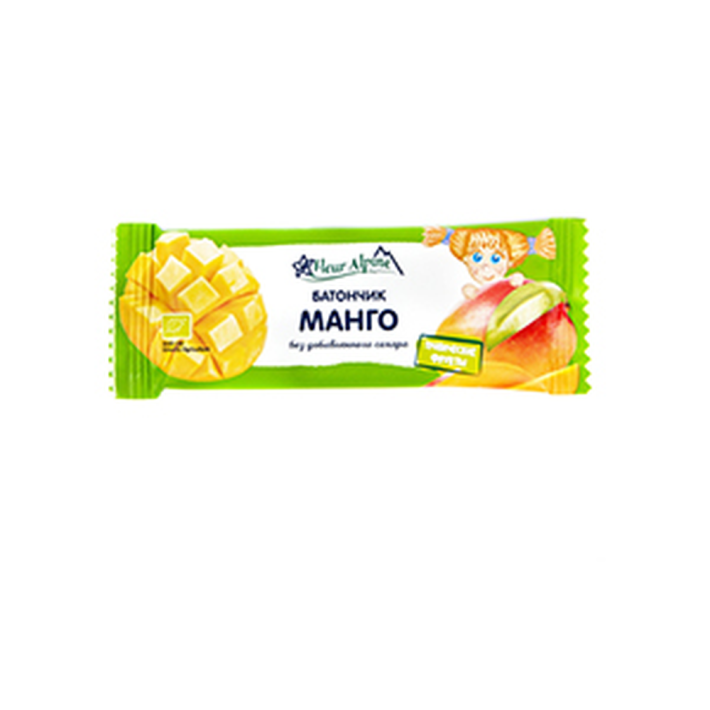 БАТОНЧИК ИЗ ТРОПИЧЕСКИХ ФРУКТОВ МАНГО FLEUR ALPINE 20ГР