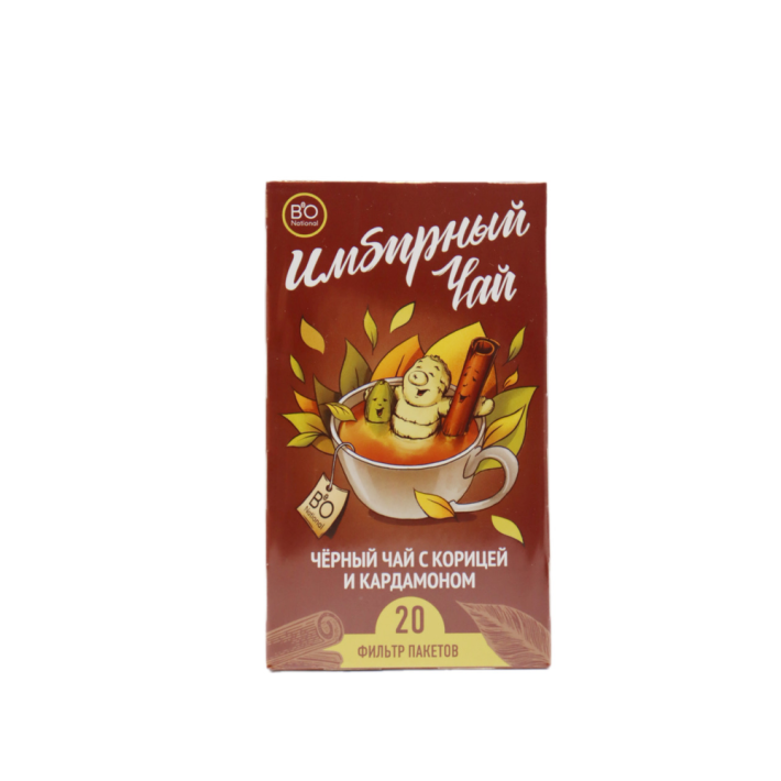 Чай имбирный bio national чёрный с корицей и кардамоном 25 шт