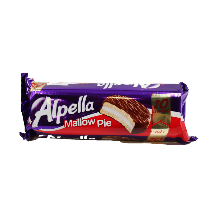 СЕНДВИЧ-ПЕЧЕНЬЕ ALPELLA С МАРШМЕЛОУ В ШОК. ГЛАЗУРИ 300ГР