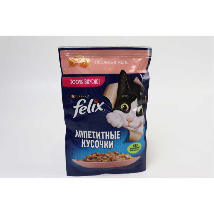 КОРМ ДЛЯ КОШЕК FELIX АППЕТИТНЫЕ КУСОЧ ЛОСОСЬ 75ГР