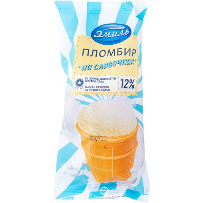 МОРОЖЕНОЕ ЭМИЛЬ ПЛОМБИР НА СЛИВОЧКАХ 12% 80ГР СТ