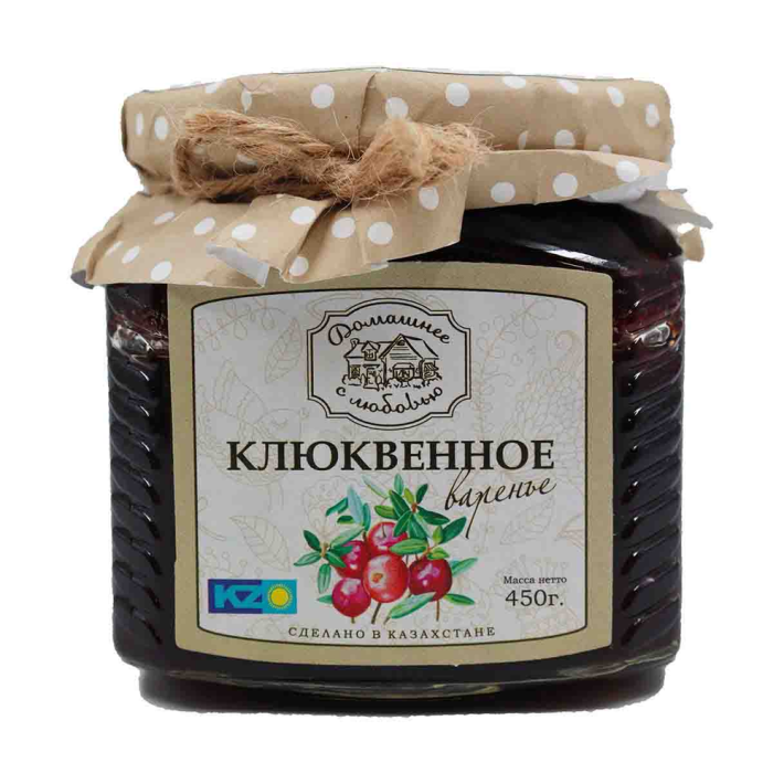 ВАРЕНЬЕ ДОМАШНЕЕ С ЛЮБОВЬЮ КЛЮКВЕННОЕ 450ГР