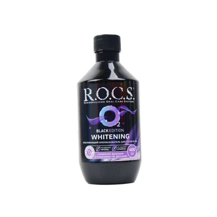 Ополаскиватель отбеливание Rocs black edition 400 мл
