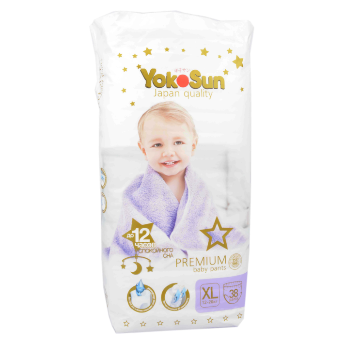 Подгузники Yokosun premium xl 38 12-20 кг