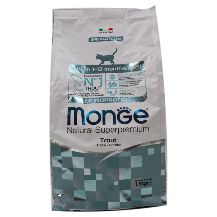 Корм Monge kitten монопрот для котят форель 1,5 кг