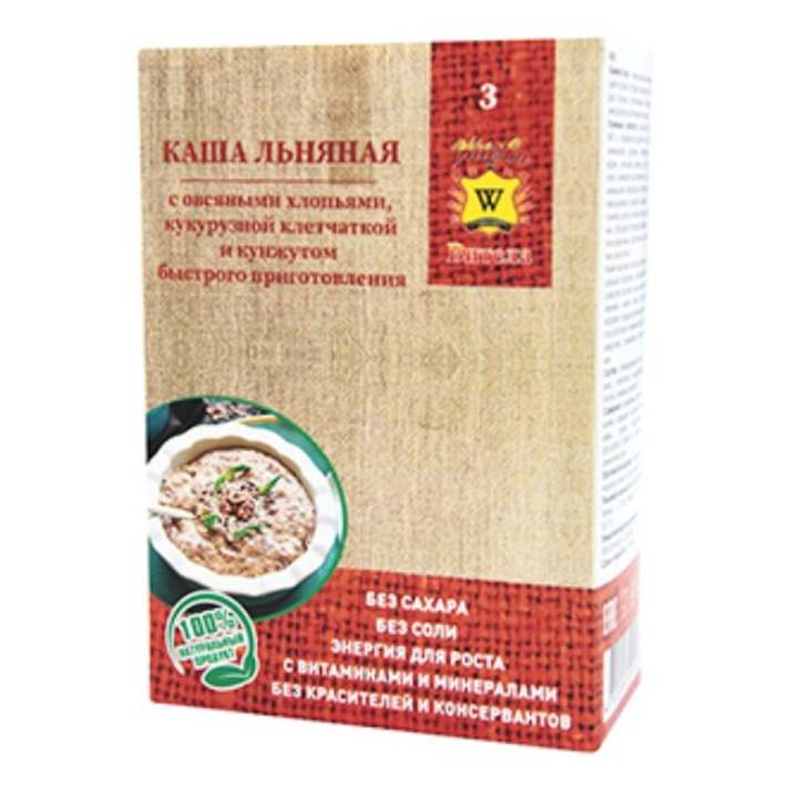 КАША ЛЬНЯНАЯ ОВСЯН. ХЛОП. КУКУРУЗ. КЛЕТЧАТ. И КУНЖУТОМ 300ГР
