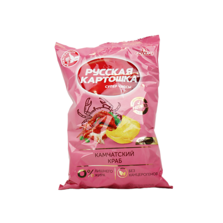 ЧИПСЫ РУССКАЯ КАРТОШКА СО ВКУСОМ КАМЧАТСКИЙ КРАБ 140Г