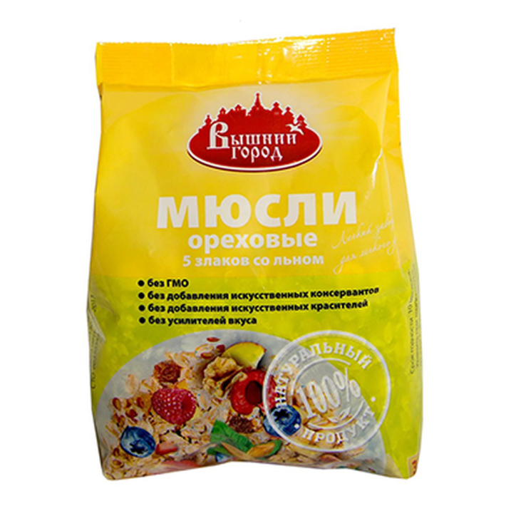МЮСЛИ ОРЕХОВЫЕ 5-ЗЛАКОВ СО ЛЬНОМ 350ГР