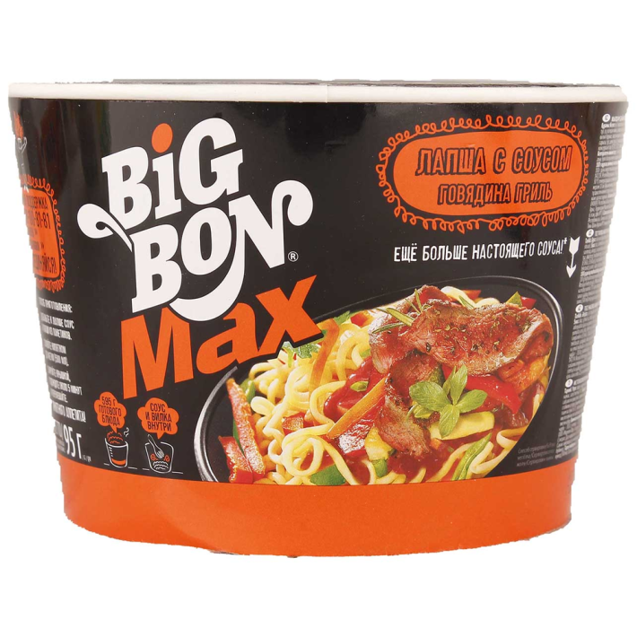 Лапша Big bon с соусом с говядиной гриль 95 г