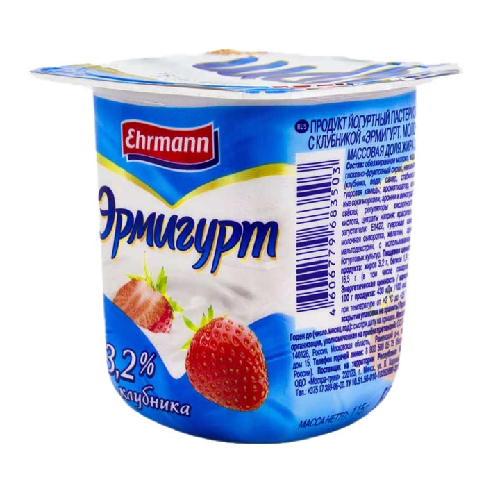 Продукт йогуртный Эрмигурт 3,2% клубника 115 г