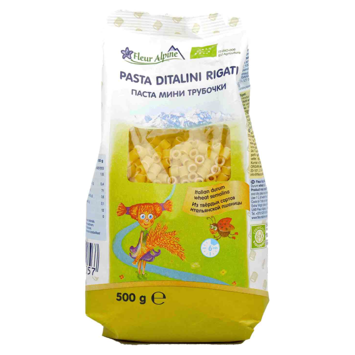 Паста Fleur Alpine органик Мини трубочки Диталини ригати 500 г