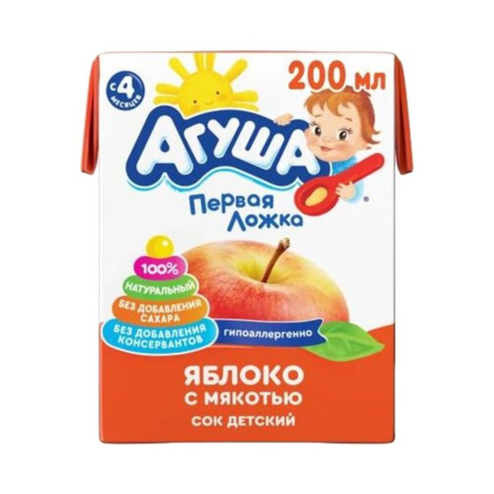 Сок детский с мякотью Агуша Яблоко 200 мл
