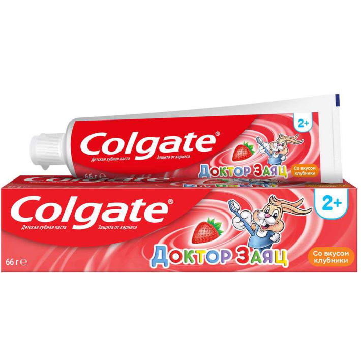 Colgate Доктор Заяц вкус Клубники детская зубная паста, 50 мл