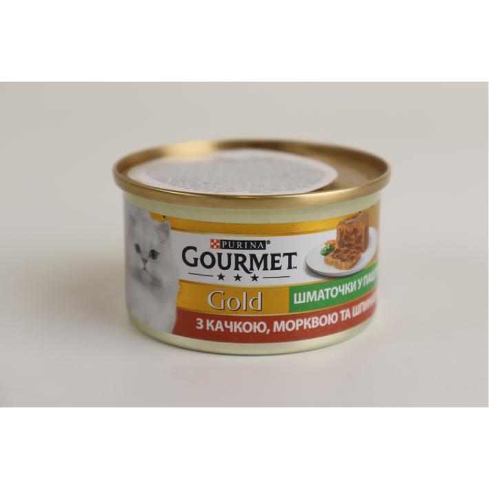 Влажный корм Gourmet Gold с Уткой,Мокровью,Шпинатом по-французки 85 г