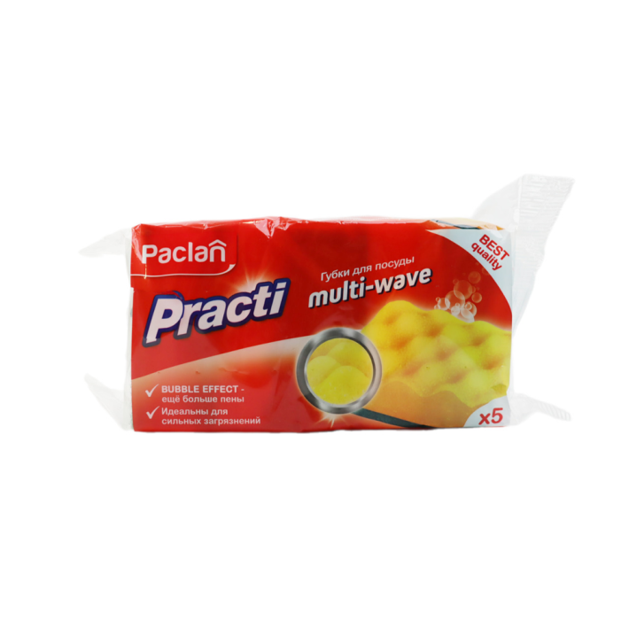 Губки Paclan practi multi-wave для посуды 5 шт