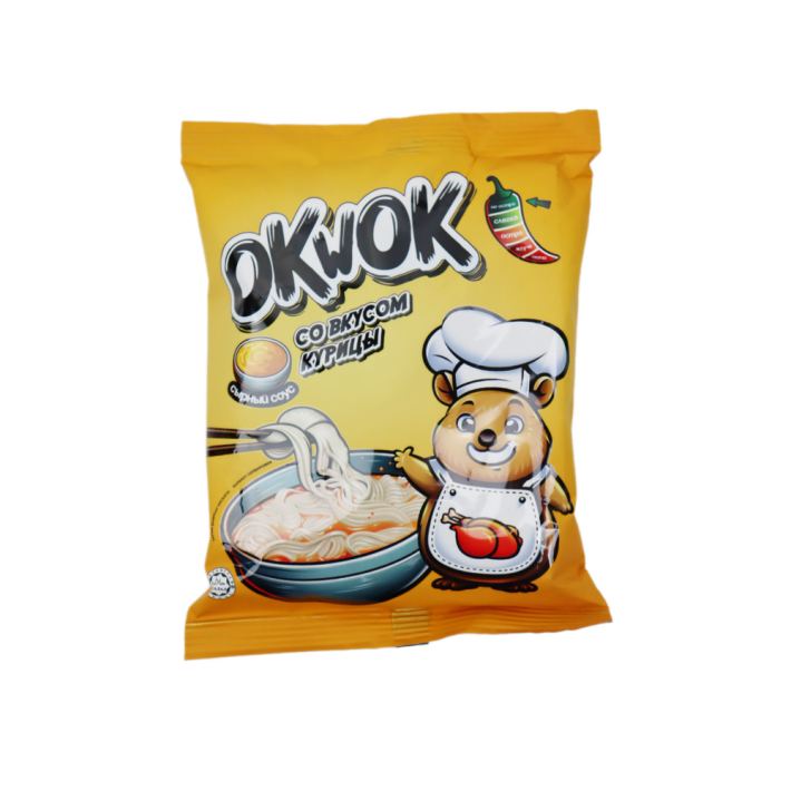 ЛАПША Б/П OKWOK СО ВКУСОМ КУРИЦЫ СЫРНЫЙ СОУС 100ГР