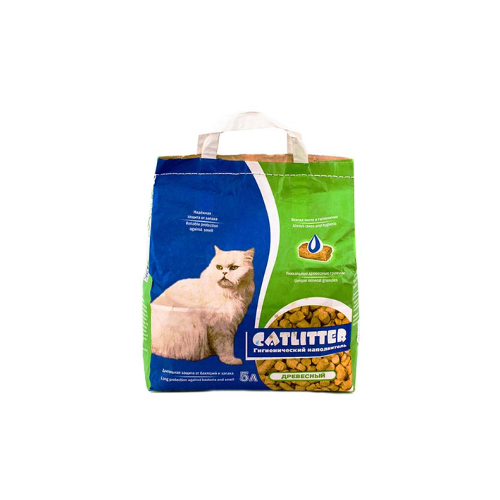 Наполнитель для кошек Cat litter древесные гран 8 -10 мм 3 кг