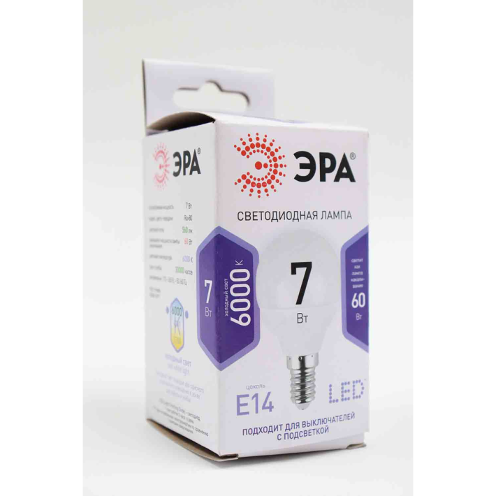 ЛАМПА СВЕТОДИОДНАЯ ЭРА LED SMD P45-7W-860-E14
