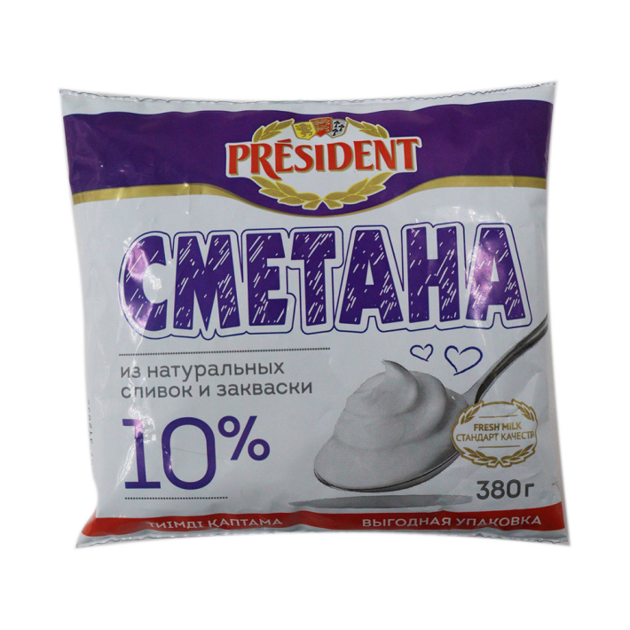 Сметана President 10% 380 г
