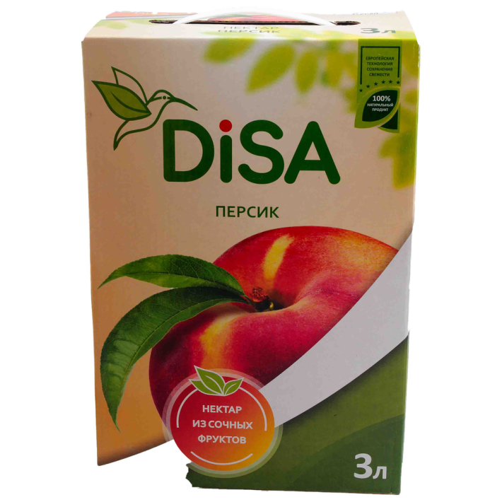 Нектар Disa яблоко и персиковый с мякотью 3 л