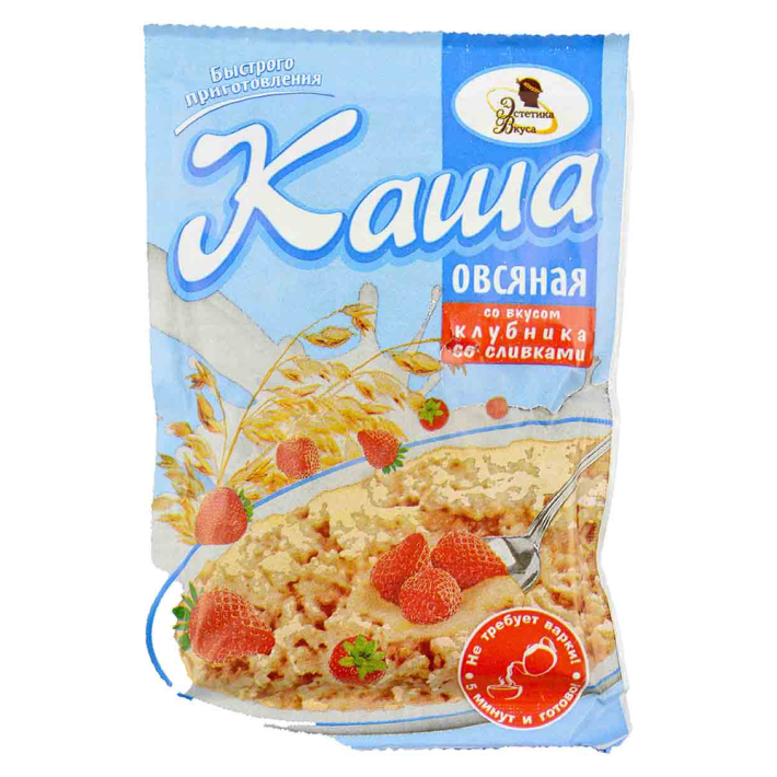 Каша Эстетика Вкуса овсянка клубника со сливками 35 г