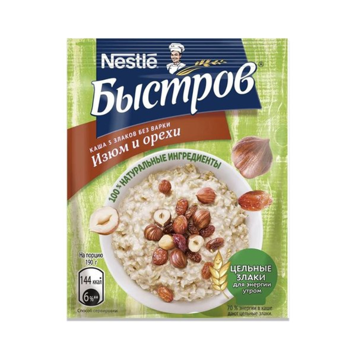 Каша Быстров 5 злаков изюм орех 40 г