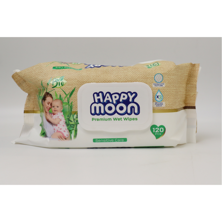 САЛФЕТКИ ВЛАЖНЫЕ HAPPY MOON ГИГИЕНИЧЕСКИЕ PREMIUM ДЕТСКИЕ 120ШТ