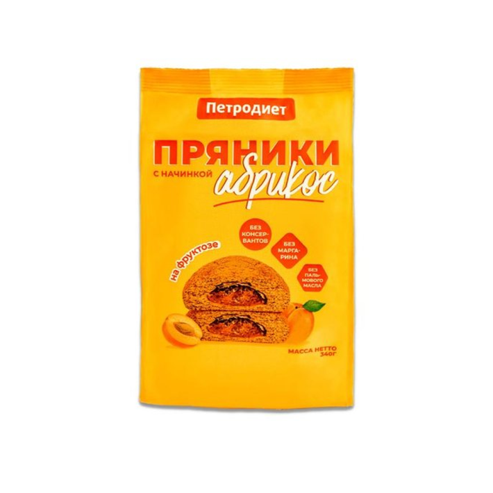 Пряники Петродиет абрикос с начинкой на фруктозе 40 г