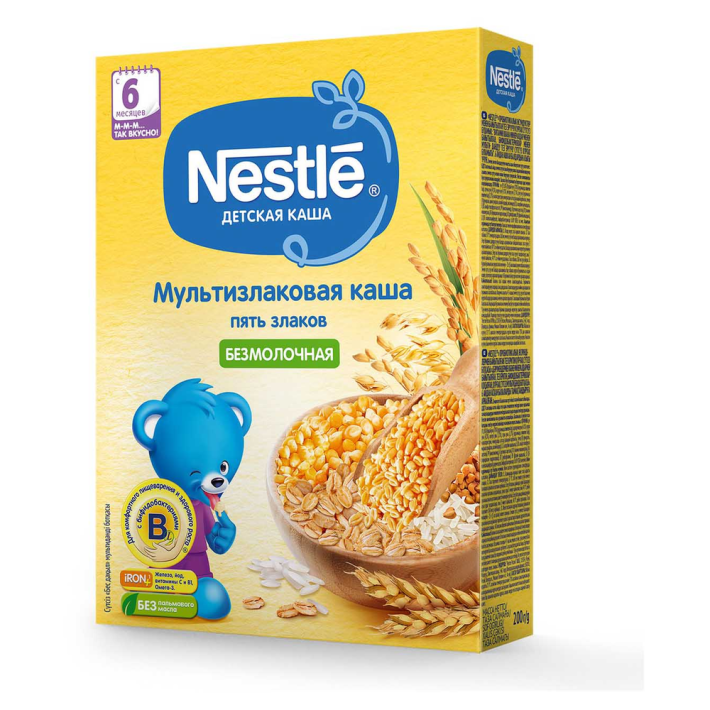 Каша Nestle безмолочная 5 злаков 200 г