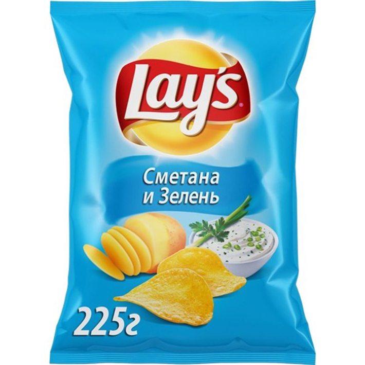 Чипсы Lay's 225 гр сметана и зелень