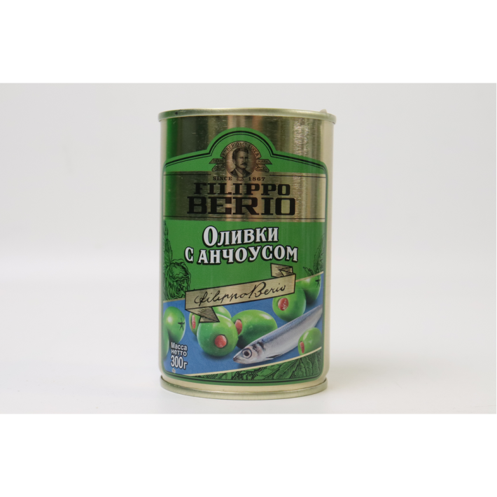 ОЛИВКИ FILIPPO BERIO С АНЧОУСОМ 300ГР