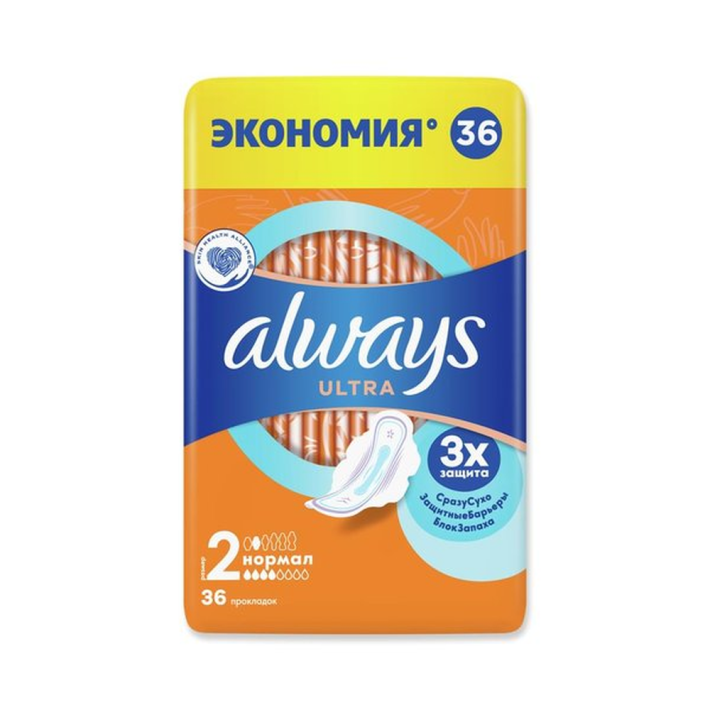 Гигиенические женские прокладки ароматизированные Always ultra normal 36 шт