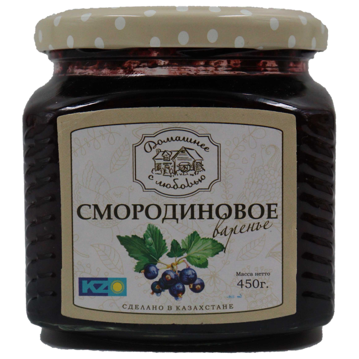 ВАРЕНЬЕ ДОМАШНЕЕ С ЛЮБОВЬЮ СМОРОДИНОВОЕ 450ГР