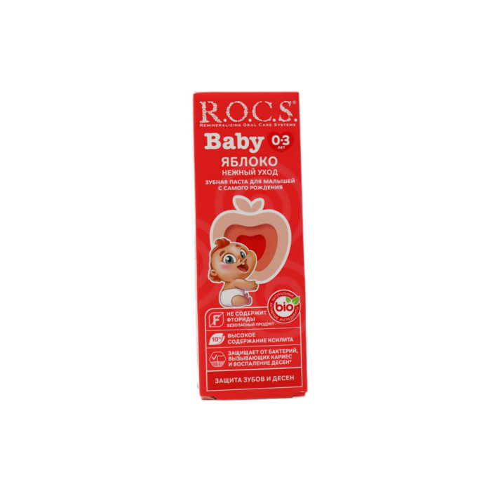 Зубная паста детская Rocs baby нежный уход яблоко 45 г
