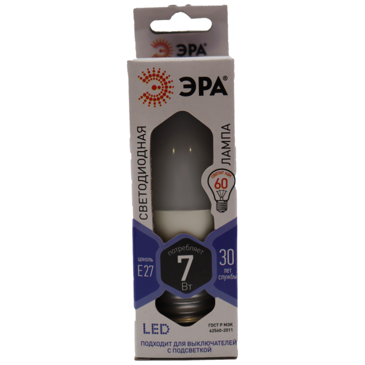 ЛАМПА СВЕТОДИОДНАЯ ЭРА LED B35-7W-860-E27 (ДИОД, СВЕЧА, 7ВТ, ХОЛ, E27)