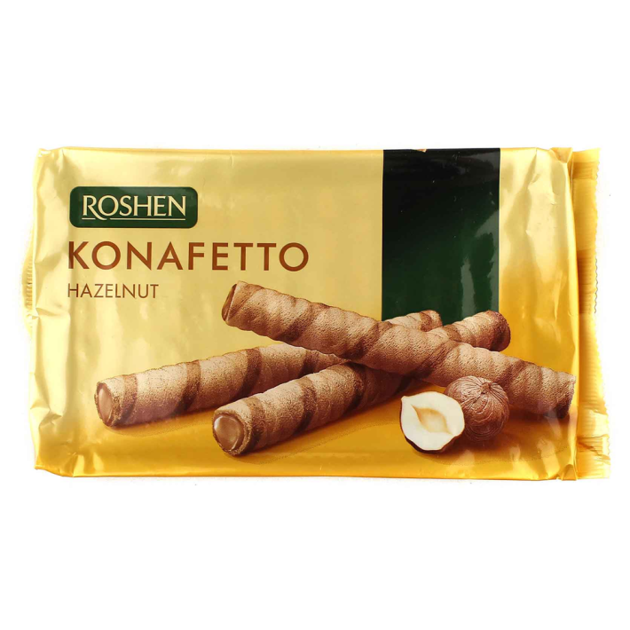 Трубочки вафельные Roshen konafetto с ореховой начинкой 156 г