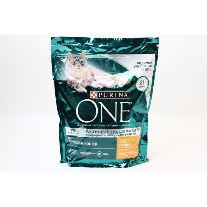 Корм Purina one сухой для взрослых кошек с Курицей 750 г