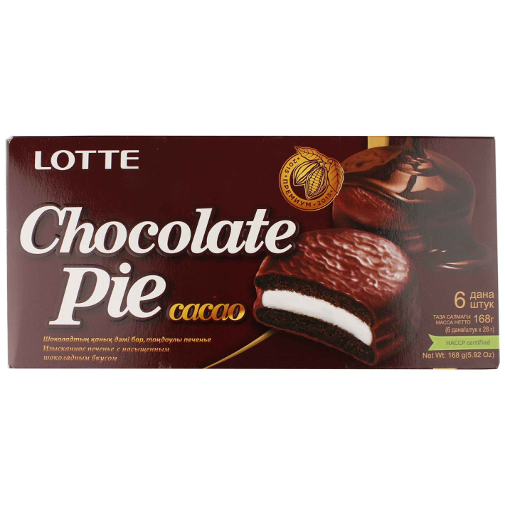 Печенье Lotte шоколад пирог с какао 168 г