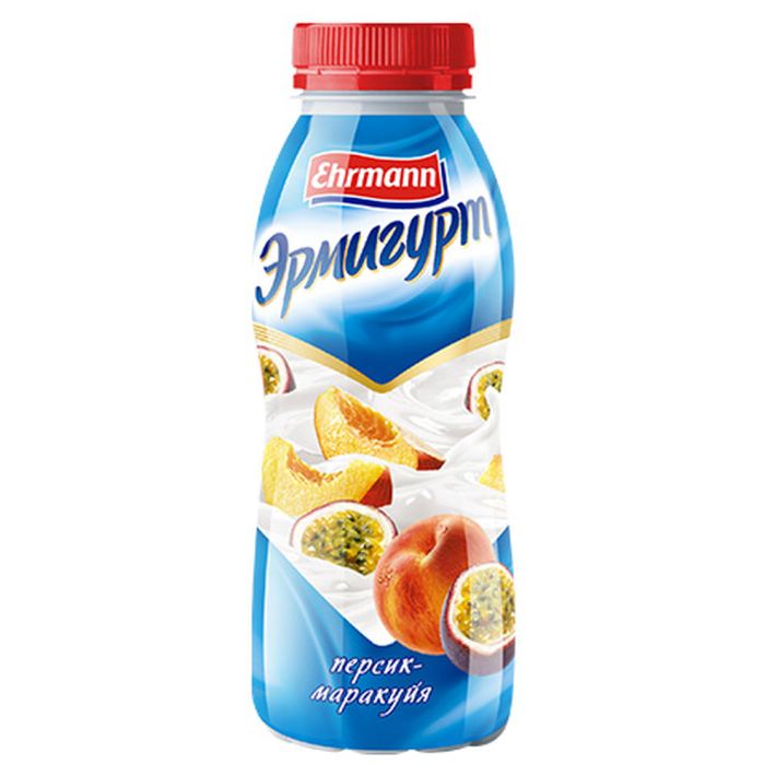 Йогурт, Эрмигурт питьевой персик, маракуйя 1,2% 420 г