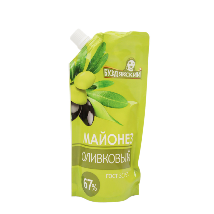 МАЙОНЕЗ БУДЗЯКСКИЙ ОЛИВКОВЫЙ 67% 190ГР Д/П