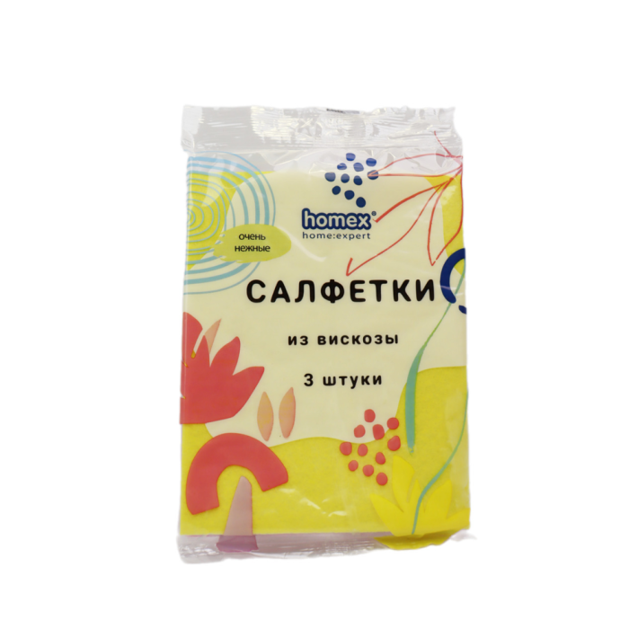САЛФЕТКИ HOMEX ИЗ ВИСКОЗЫ ОЧЕНЬ НЕЖНЫЕ 30Х38СМ 3ШТ