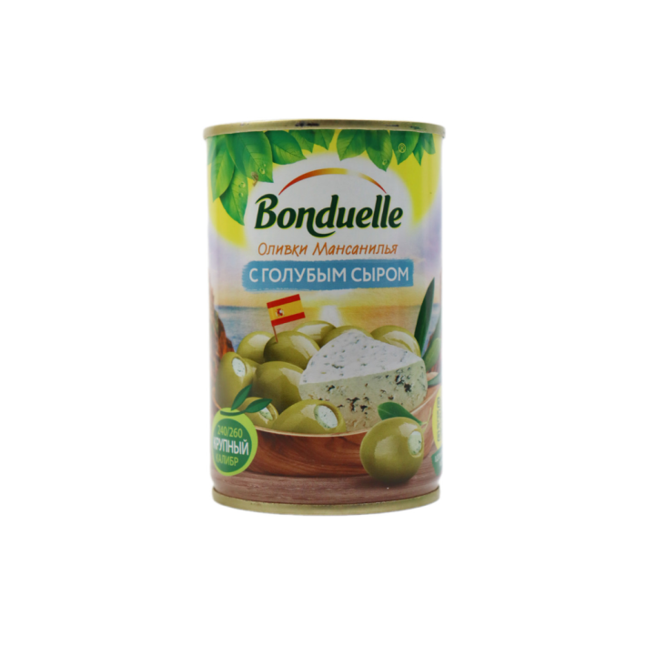 Оливки Bonduelle мансанилья с голубым сыром 314 мл